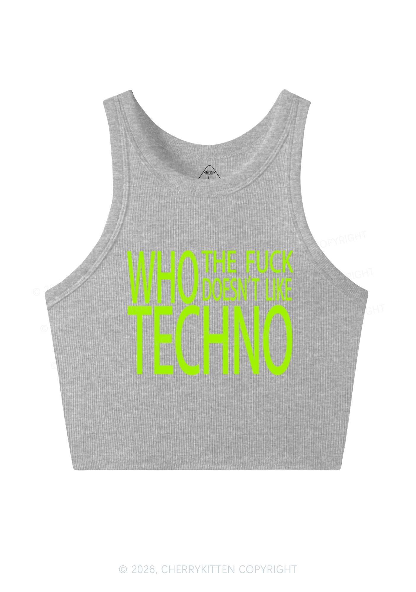 Who Doesnt Like Techno Y2K Crop Tank Top Cherrykitten