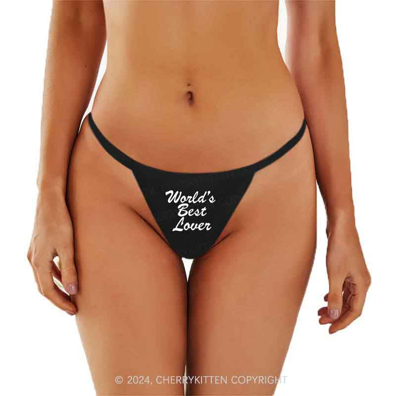 World's Best Lover Y2K Flat String Thong Cherrykitten