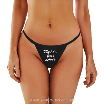 World's Best Lover Y2K Flat String Thong Cherrykitten