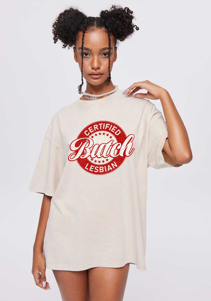 Certified Butch Lesbian Y2K Shirts Washed Tee Cherrykitten