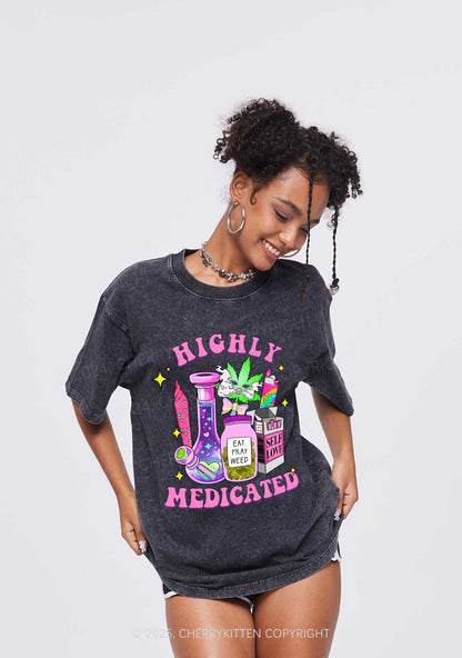 Highly Medicated Y2K Shirts Washed Tee Cherrykitten