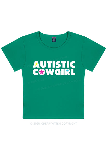 Autistic Cowgirl Y2K Baby Tee Cherrykitten