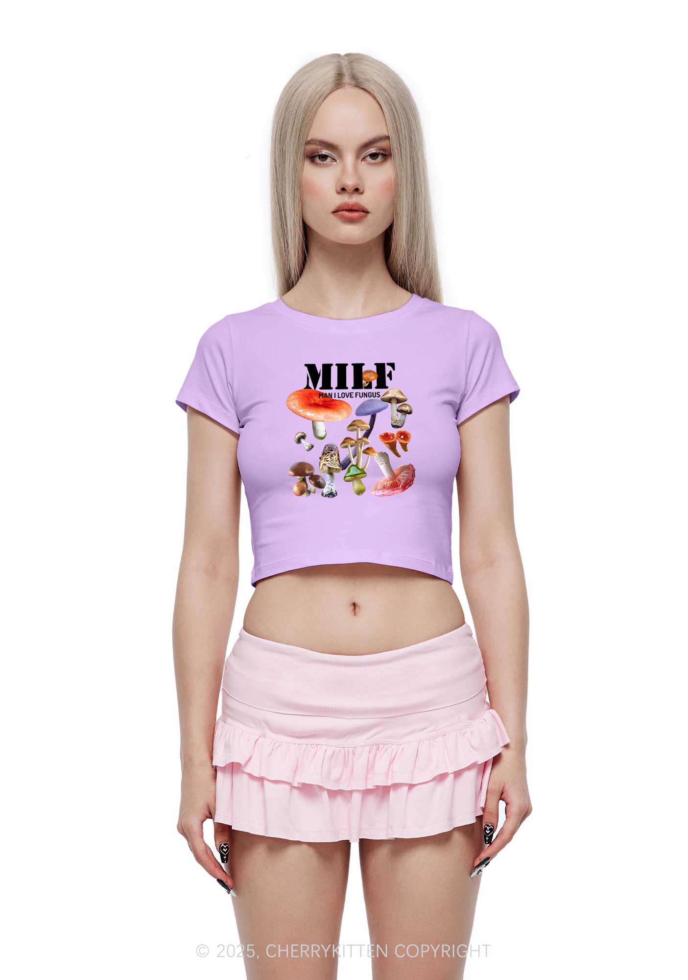 Man I Love Fungus Y2K Baby Tee Cherrykitten