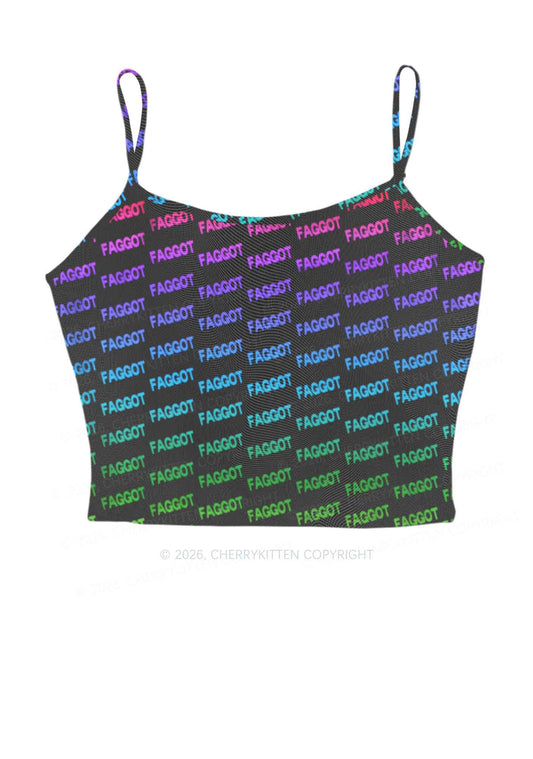 Neon Rainbow Faggot Pride Y2K Mesh Cami Tank Cherrykitten