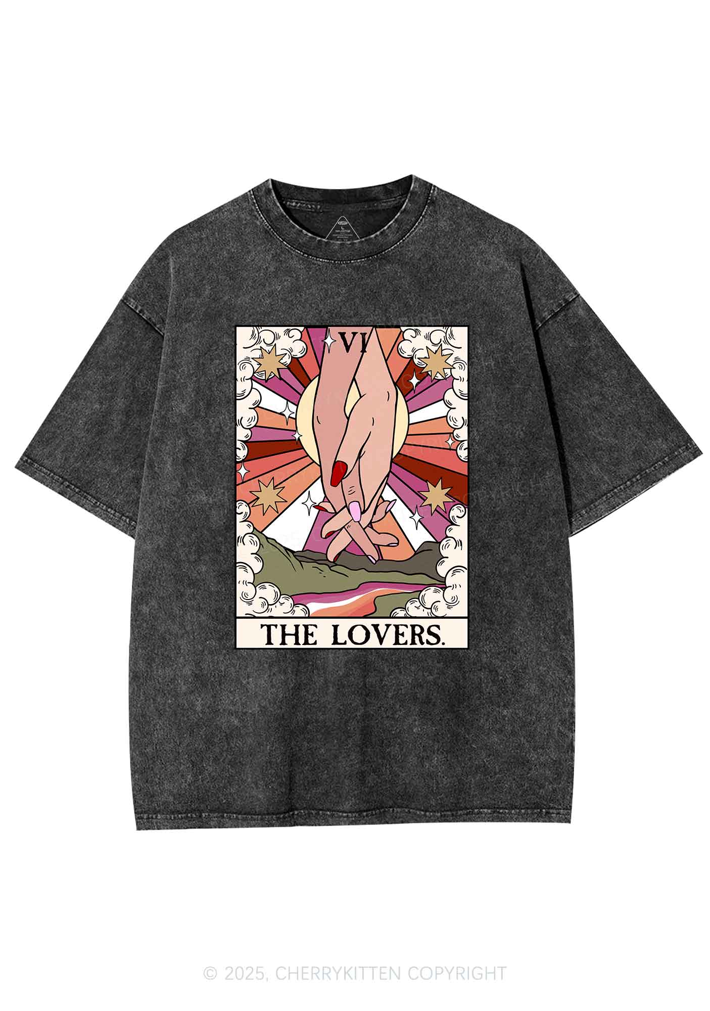 The Lesbian Lovers Y2K Shirts Washed Tee Cherrykitten