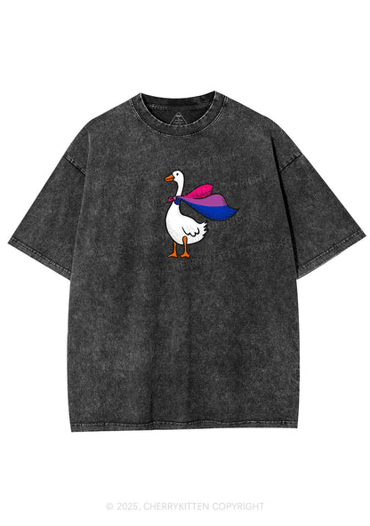 Bisexual Goose Pride Y2K Shirts Washed Tee Cherrykitten