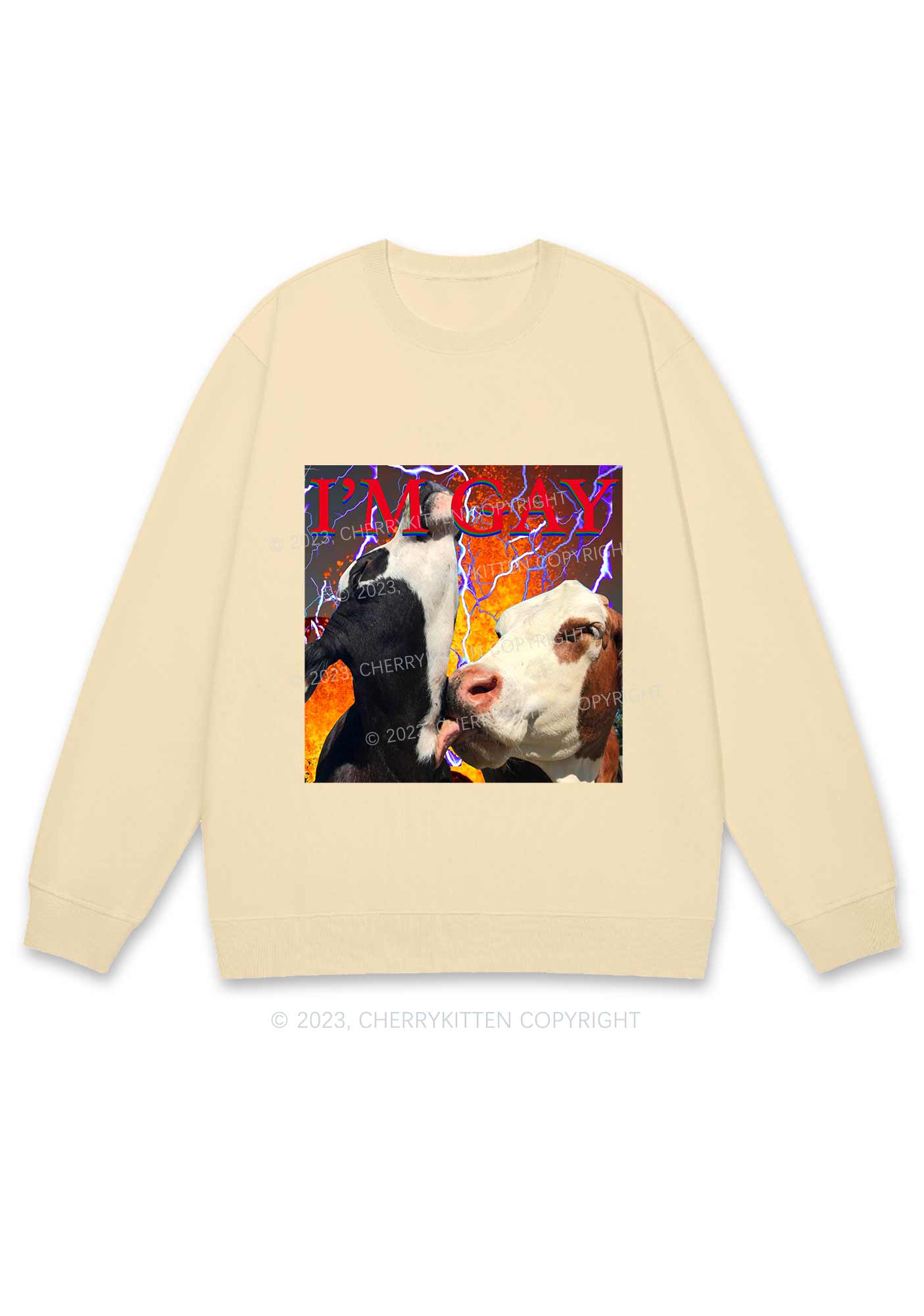 Gay Cow Play Y2K Sweatshirt Cherrykitten