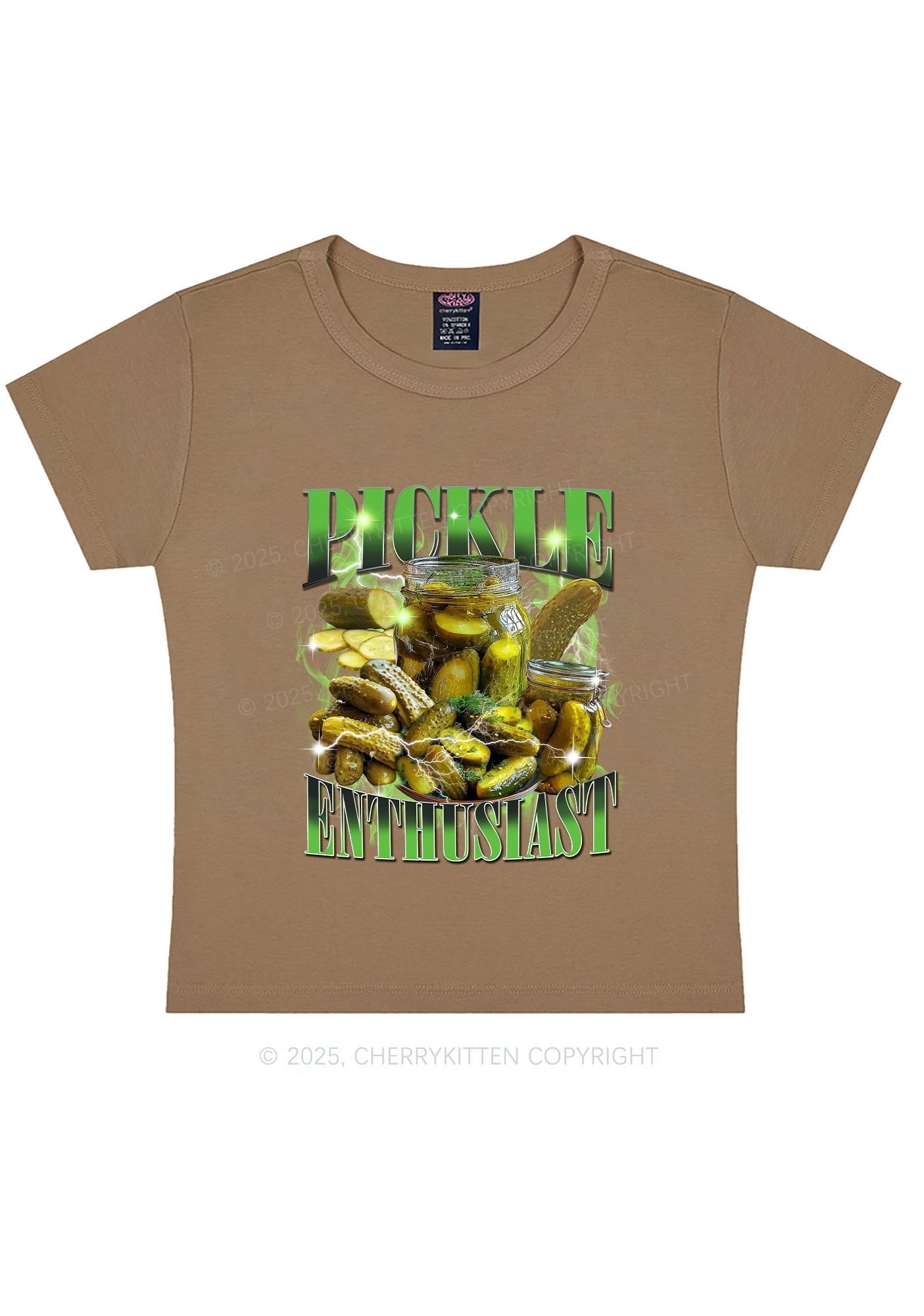 Pickle Enthusiast Y2K Baby Tee Cherrykitten