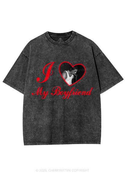 Custom Heart My Bf GF Y2K Shirts Washed Tee Cherrykitten