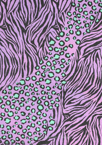 Lavender Zebra Y2K Print Midi Skirt Cherrykitten