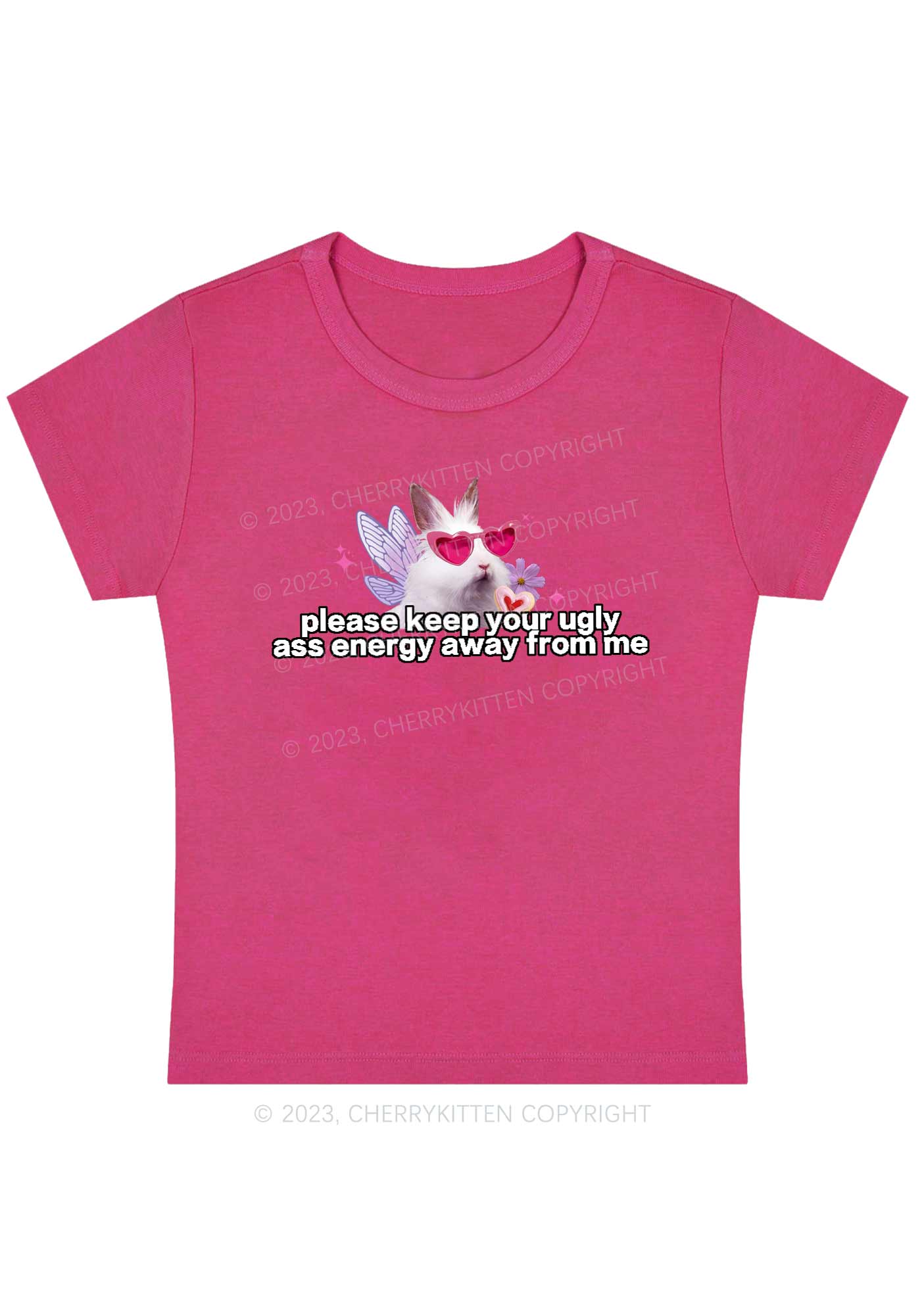 Curvy Please Keep Away From Me Y2K Baby Tee Cherrykitten