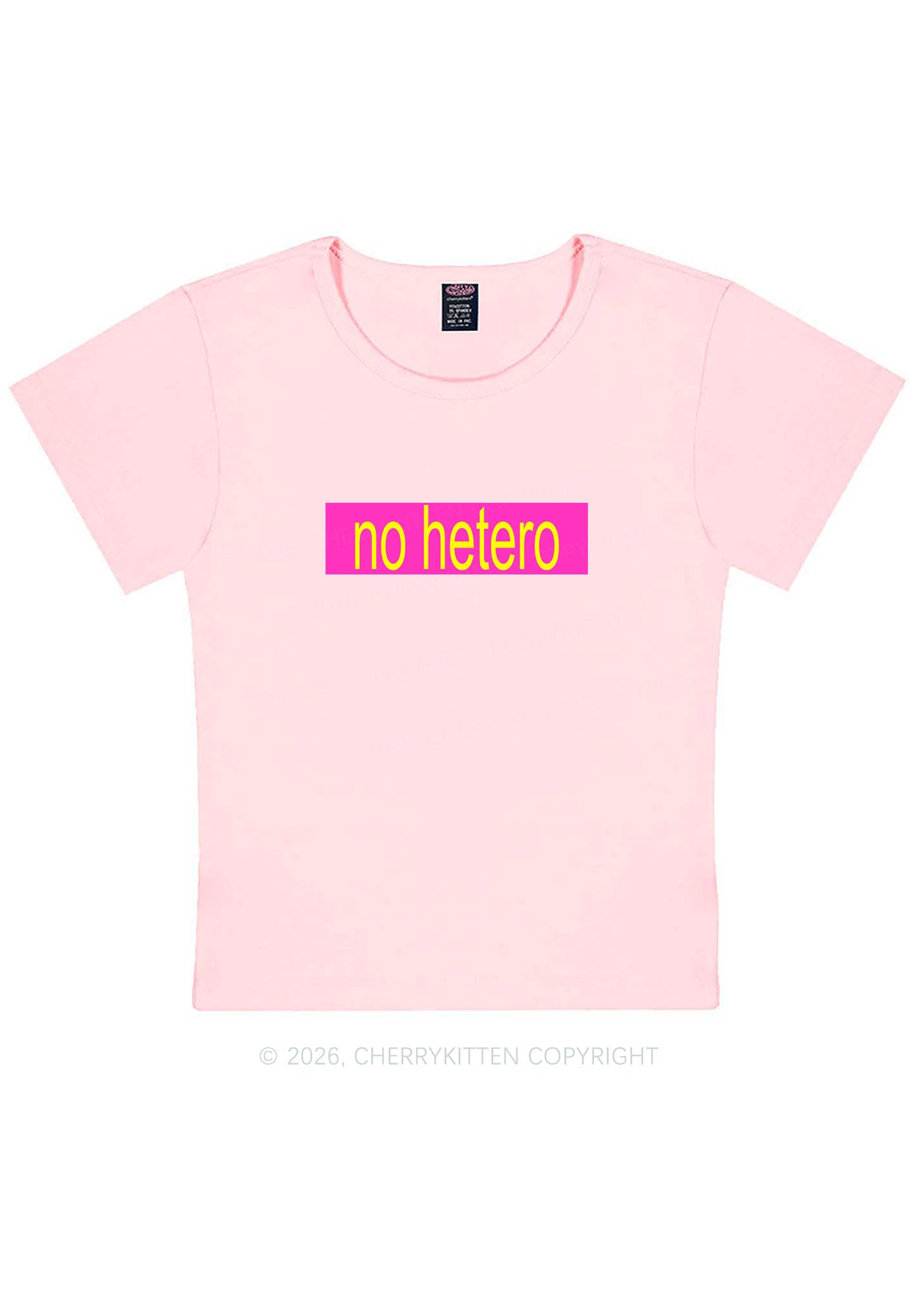 No Hetero Pride Y2K Baby Tee Cherrykitten