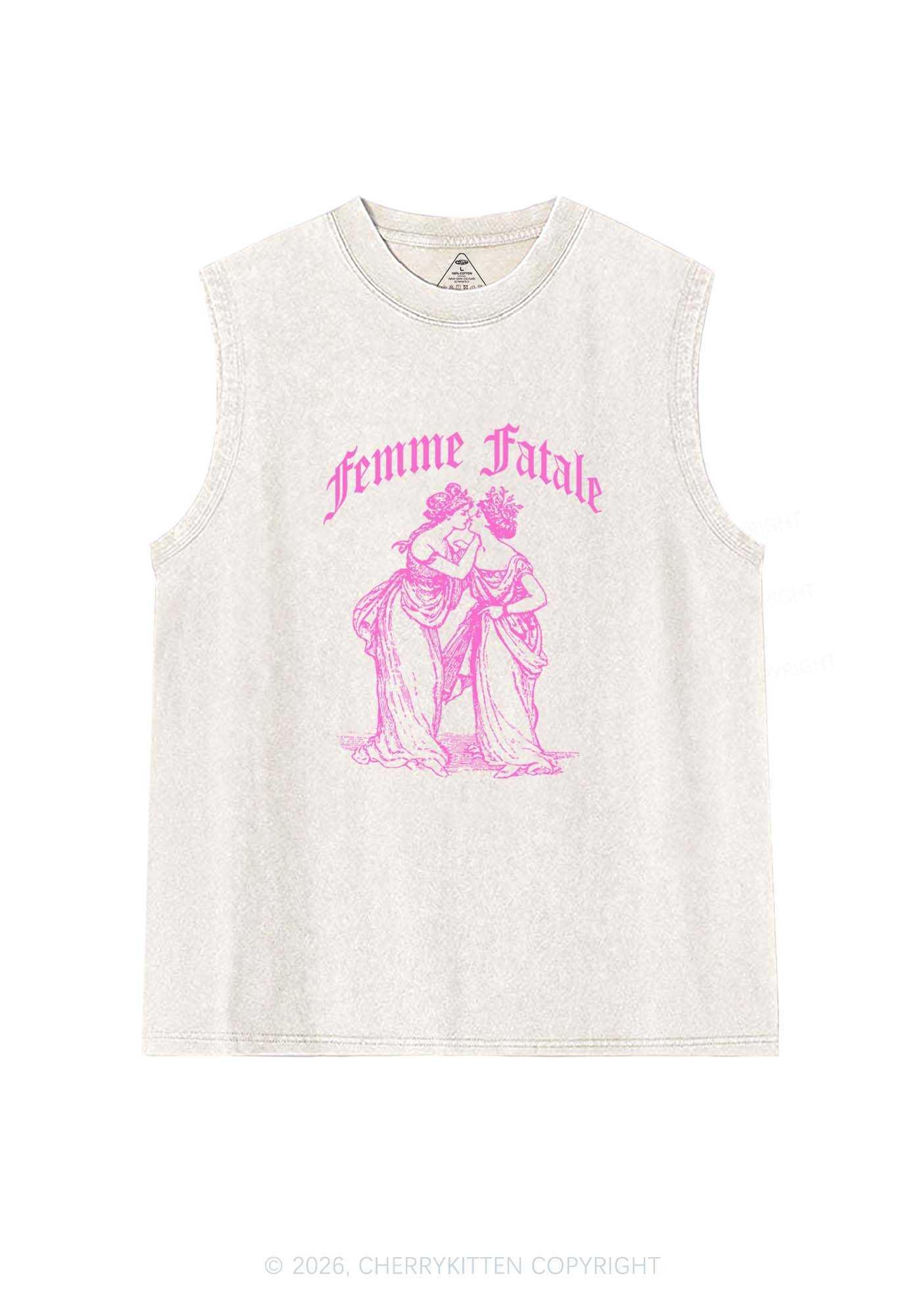 Femme Fatale Women Pride Y2K Washed Muscle Tank Cherrykitten