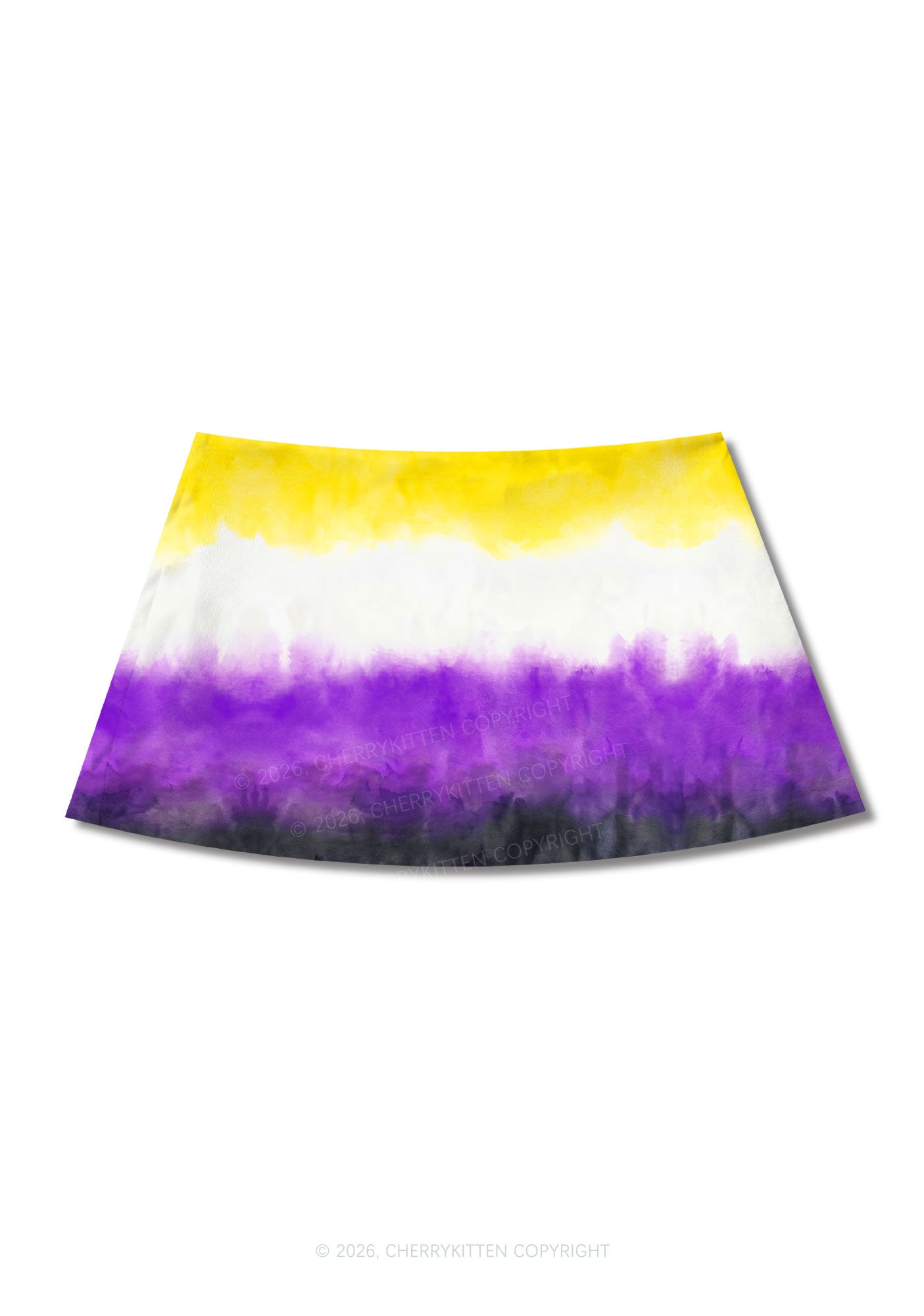 Nonbinary Tie Dye Pride Y2K Print Mini Skirt Cherrykitten