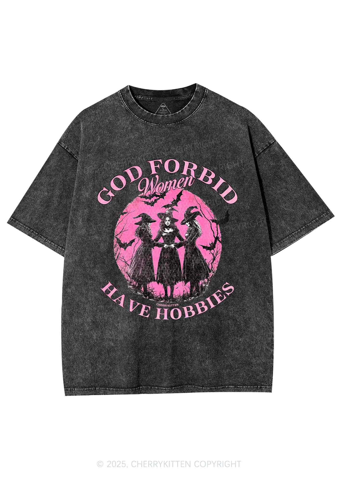 Halloween God Forbid Women Hobbies Y2K Shirts Washed Tee Cherrykitten