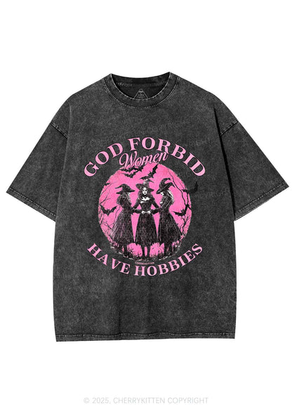 Halloween God Forbid Women Hobbies Y2K Shirts Washed Tee Cherrykitten