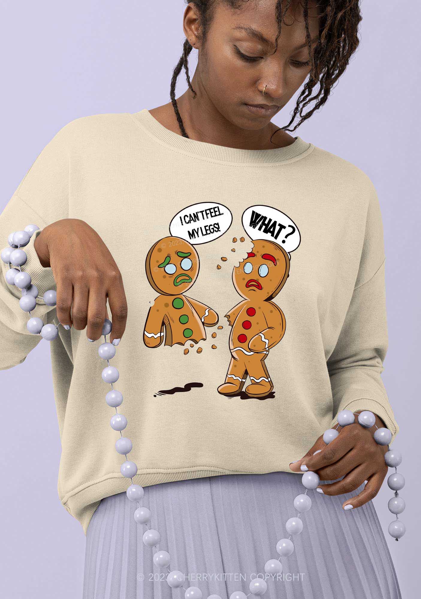 I Can't Feel My Legs Christmas Y2K Sweatshirt Cherrykitten