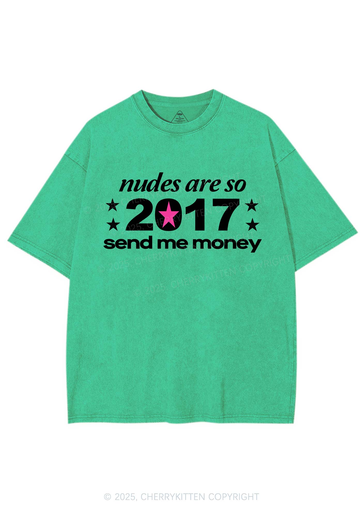 Nxdes Send Me Money Y2K Shirts Washed Tee Cherrykitten