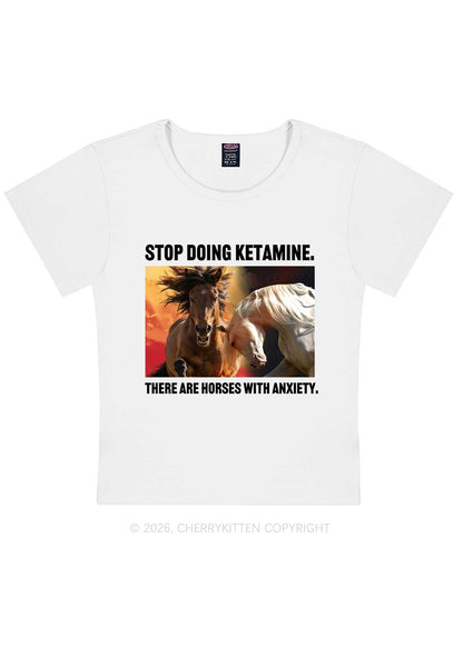 There Are Horses With Anxiety Y2K Baby Tee Cherrykitten