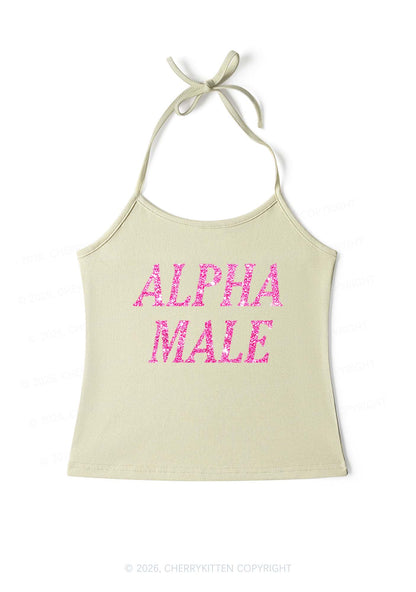 Glitter Alpha Male Y2K Halter Neck Cami Cherrykitten