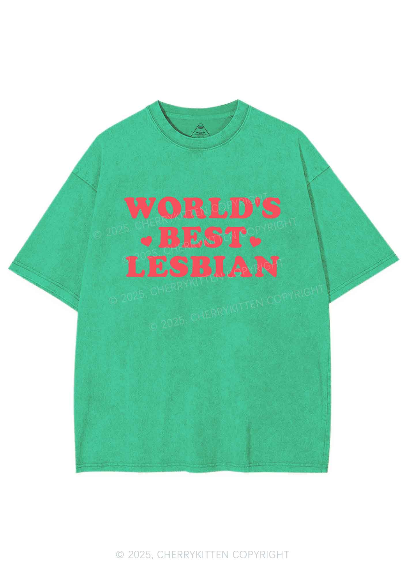 World's Best Lesbian Y2K Shirts Washed Tee Cherrykitten