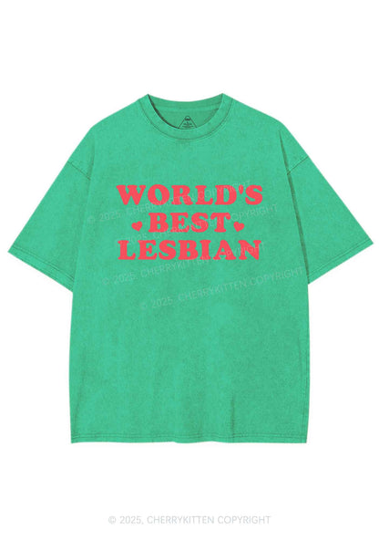 World's Best Lesbian Y2K Shirts Washed Tee Cherrykitten