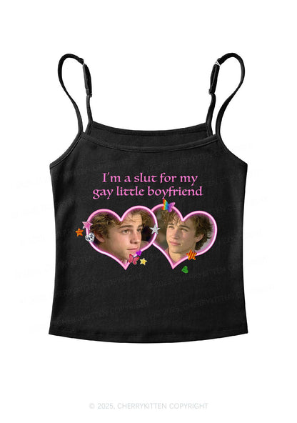Custom Slxt Gay BF Photo Y2K Spaghetti Strap Cami Cherrykitten