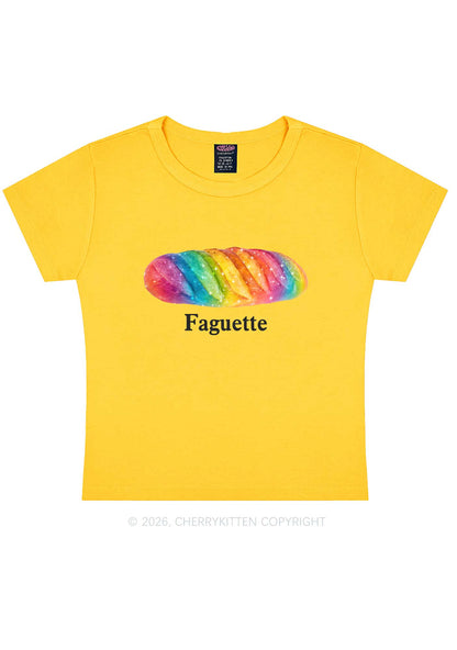 Rainbow Faguette Pride Y2K Baby Tee Cherrykitten