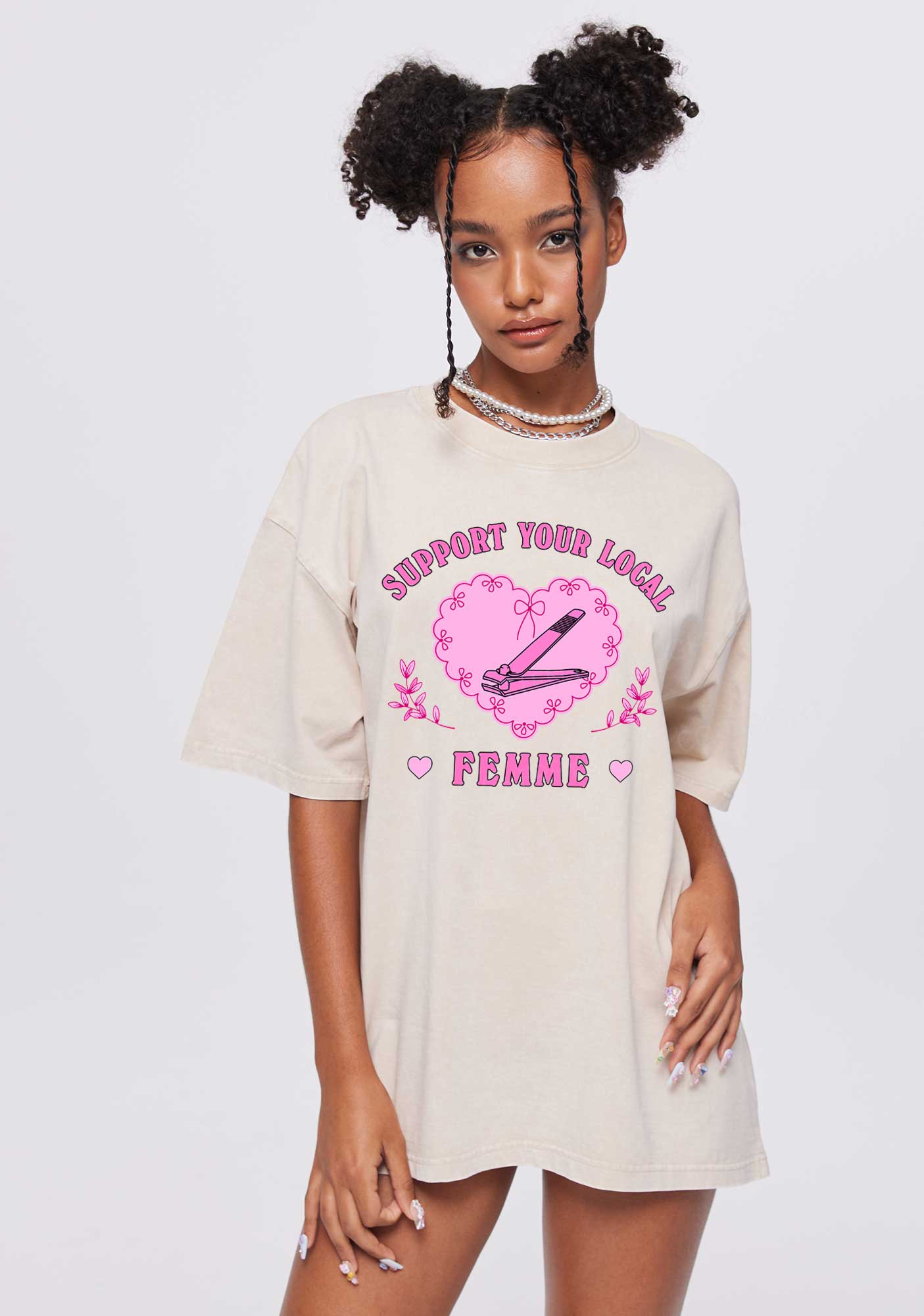 Support Your Local Femme Y2K Shirts Washed Tee Cherrykitten
