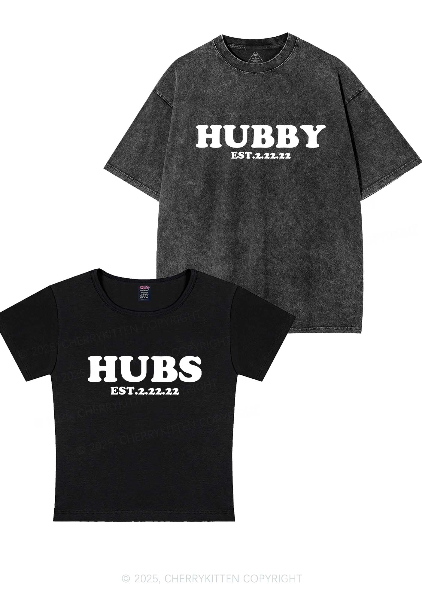 Hubs Hubby Y2K Valentine's Day Couple Shirt Cherrykitten