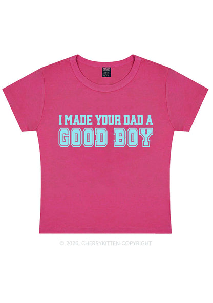Made Your Dad A Good Boy Y2K Baby Tee Cherrykitten
