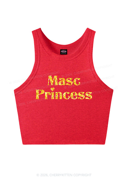 Glitter Masc Princess Pride Y2K Crop Tank Top Cherrykitten