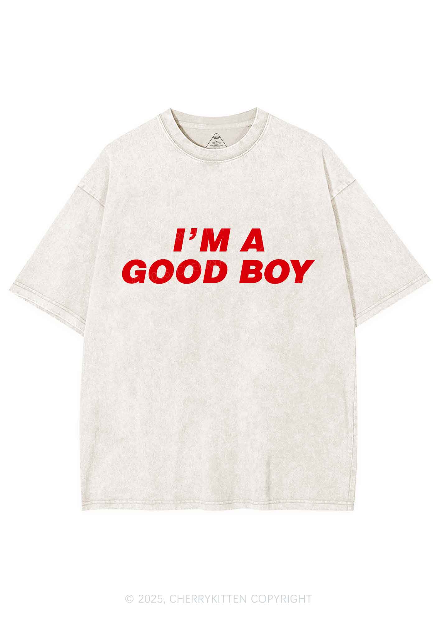 Im A Good Boy Y2K Shirts Washed Tee Cherrykitten