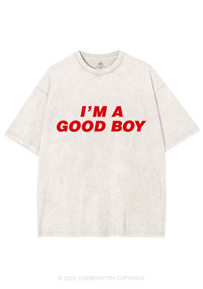 Im A Good Boy Y2K Shirts Washed Tee Cherrykitten