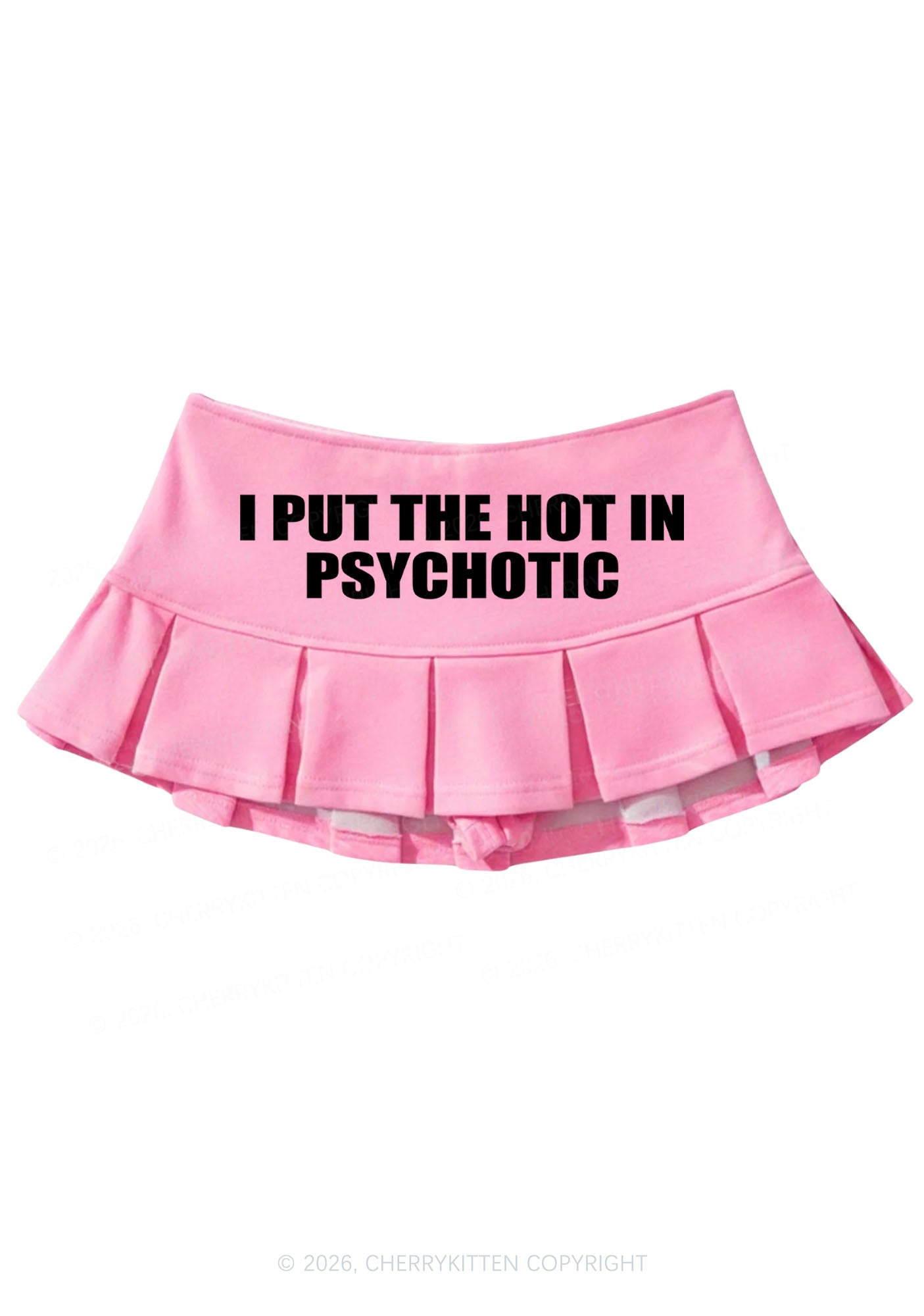 I Put The Hot In Psychotic Y2K Mini Pleated Skirts Cherrykitten