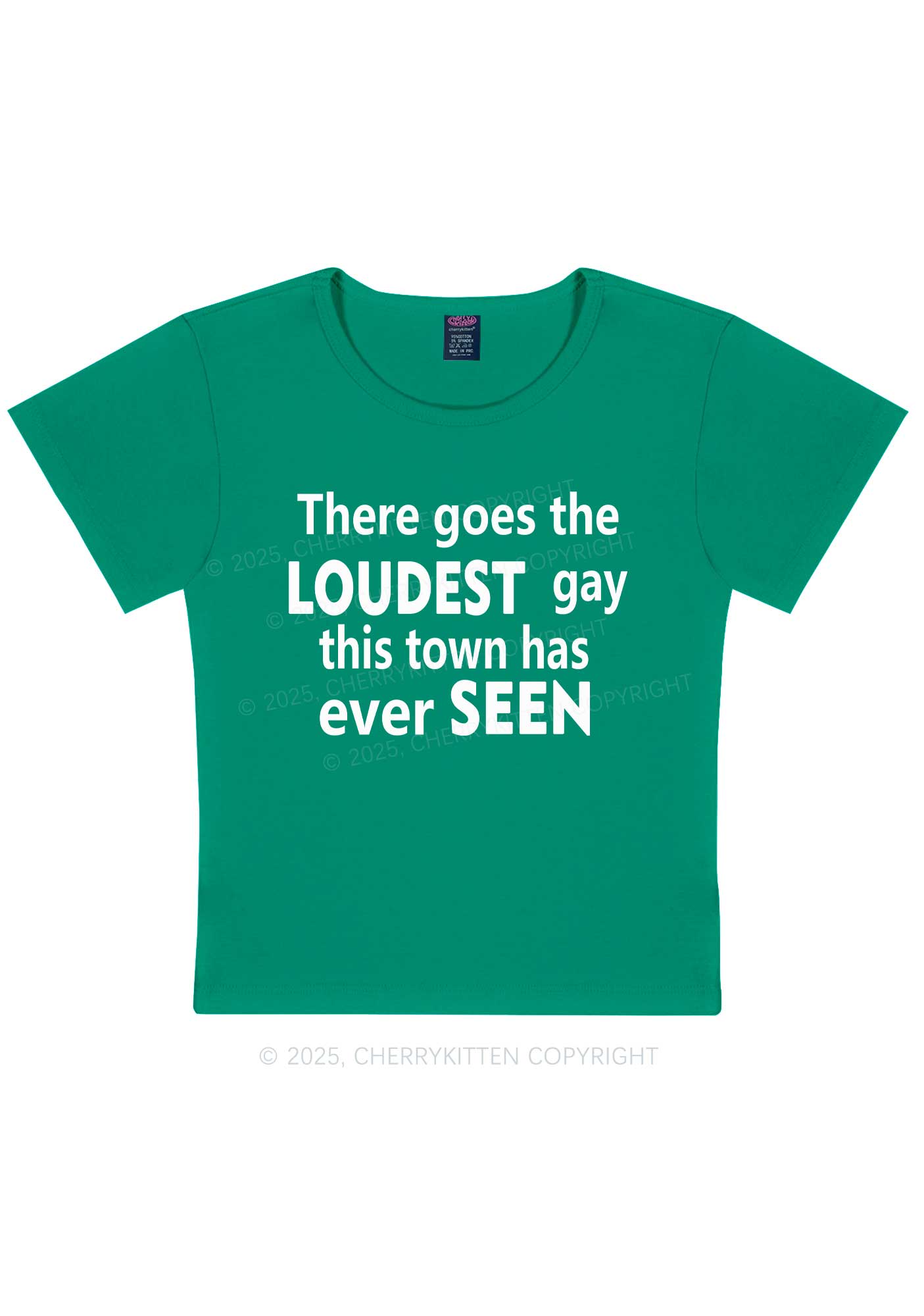 The Loudest Gay Y2K Baby Tee Cherrykitten