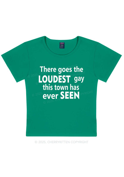 The Loudest Gay Y2K Baby Tee Cherrykitten