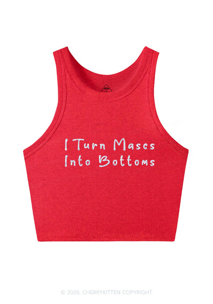 Glitter Turn Mascs Into Bottoms Pride Y2K Crop Tank Top Cherrykitten
