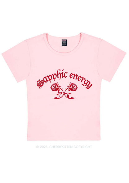 Sapphic Energy Pride Y2K Baby Tee Cherrykitten