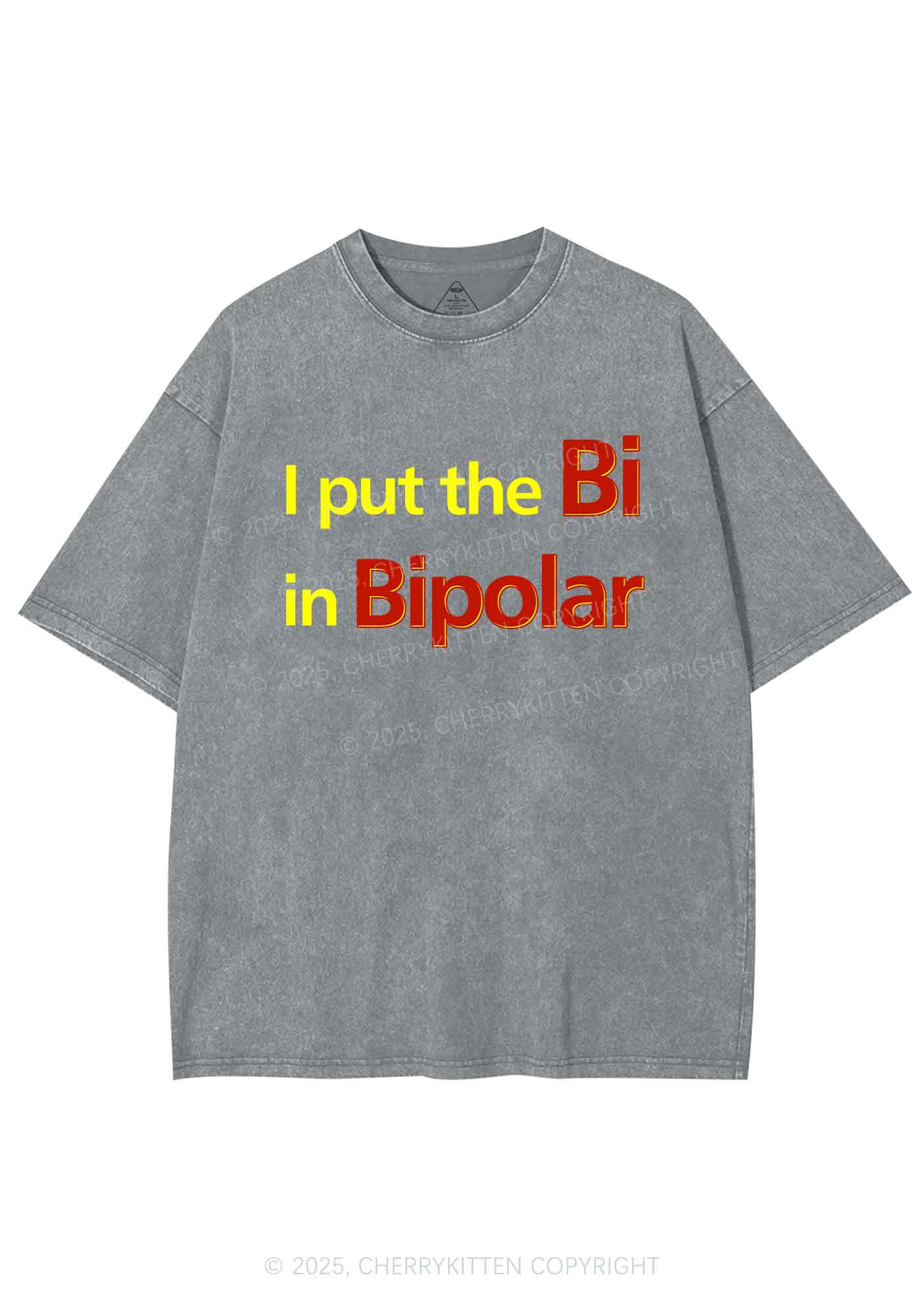 Bi In Bipolar Y2K Shirts Washed Tee Cherrykitten