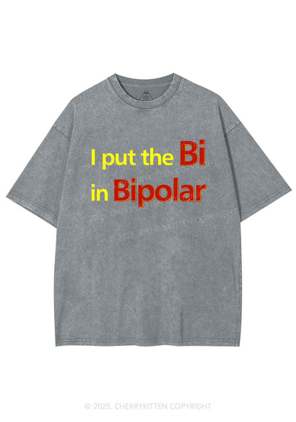Bi In Bipolar Y2K Shirts Washed Tee Cherrykitten