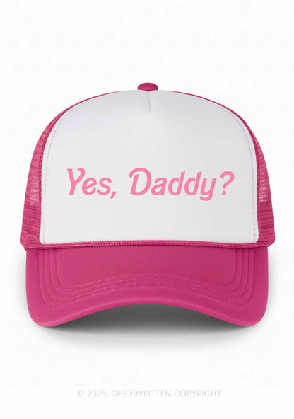 Yes Daddy Valentine's Day Y2K Colorblock Trucker Hat Cherrykitten