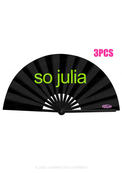 Black So Julia Y2K Rave Hand Fan Cherrykitten