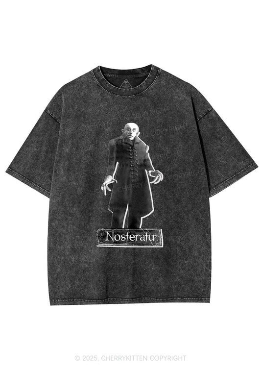 Halloween Male Vampire Y2K Shirts Washed Tee Cherrykitten