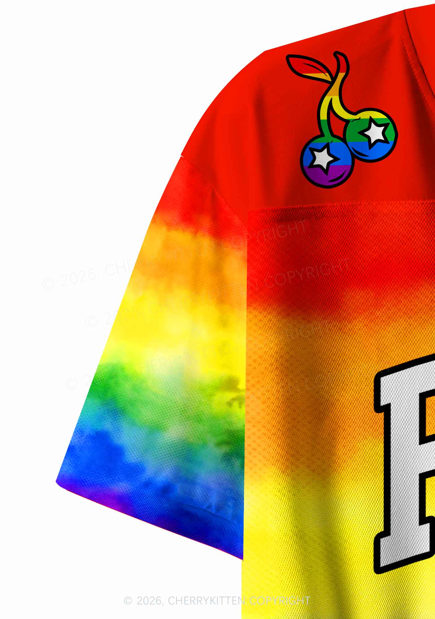 Rainbow Tie Dye Faggot Pride Y2K Crop Sport Jersey Shirts Cherrykitten