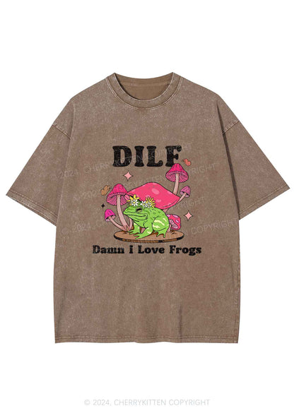 I Love Frogs Y2K Washed Tee Cherrykitten