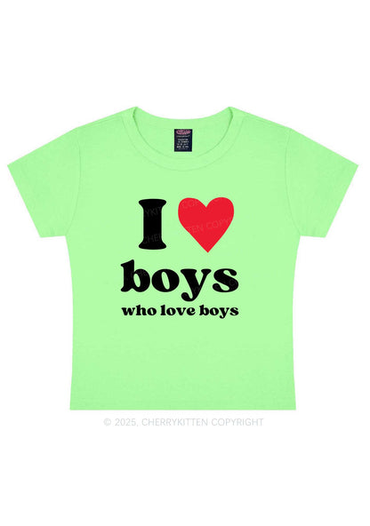 I Love Boys Pride Y2K Baby Tee Cherrykitten