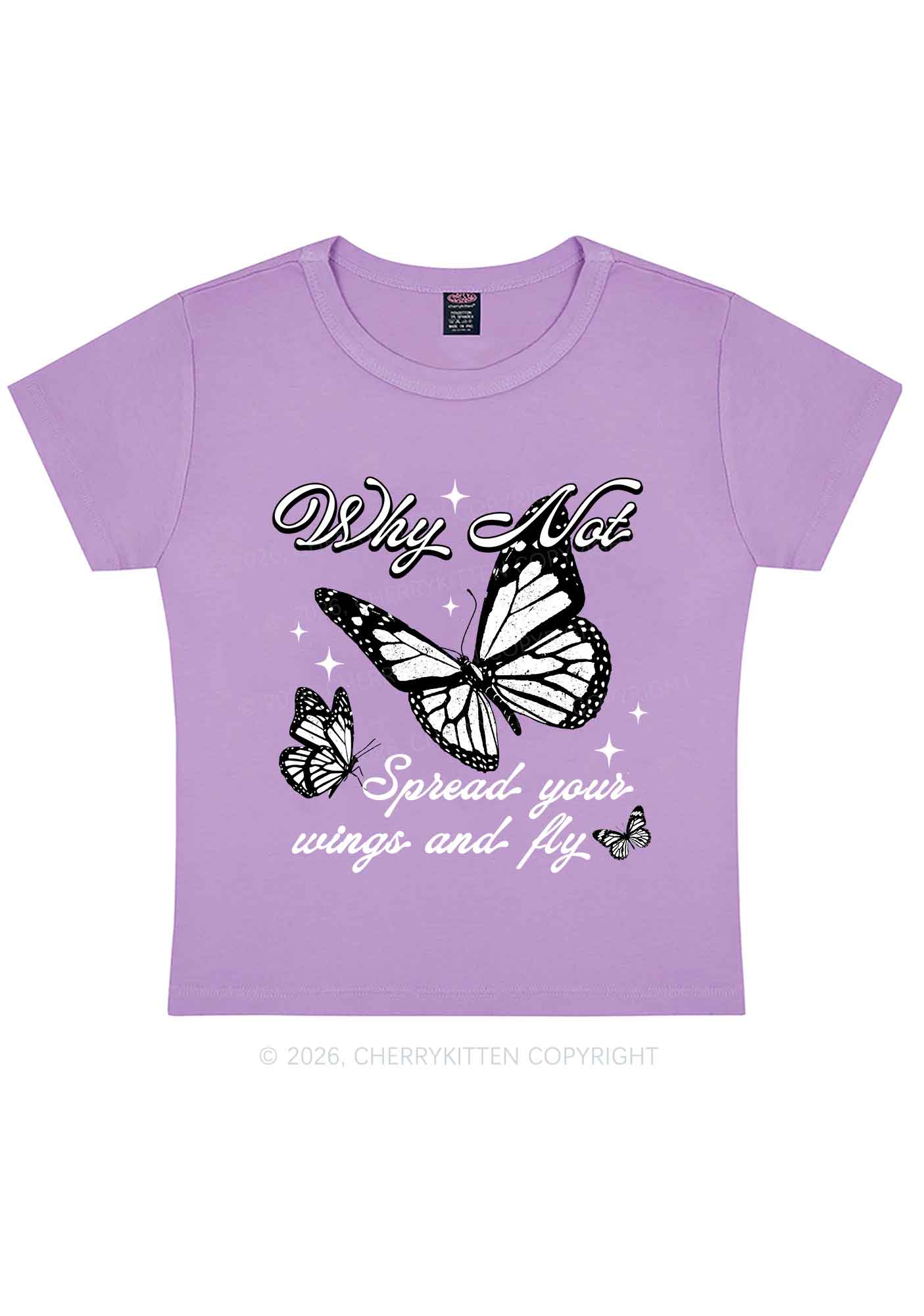 Spread Your Wings And Fly Y2K Baby Tee Cherrykitten