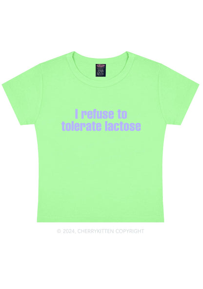 Refuse To Tolerate Lactose Y2K Baby Tee Cherrykitten