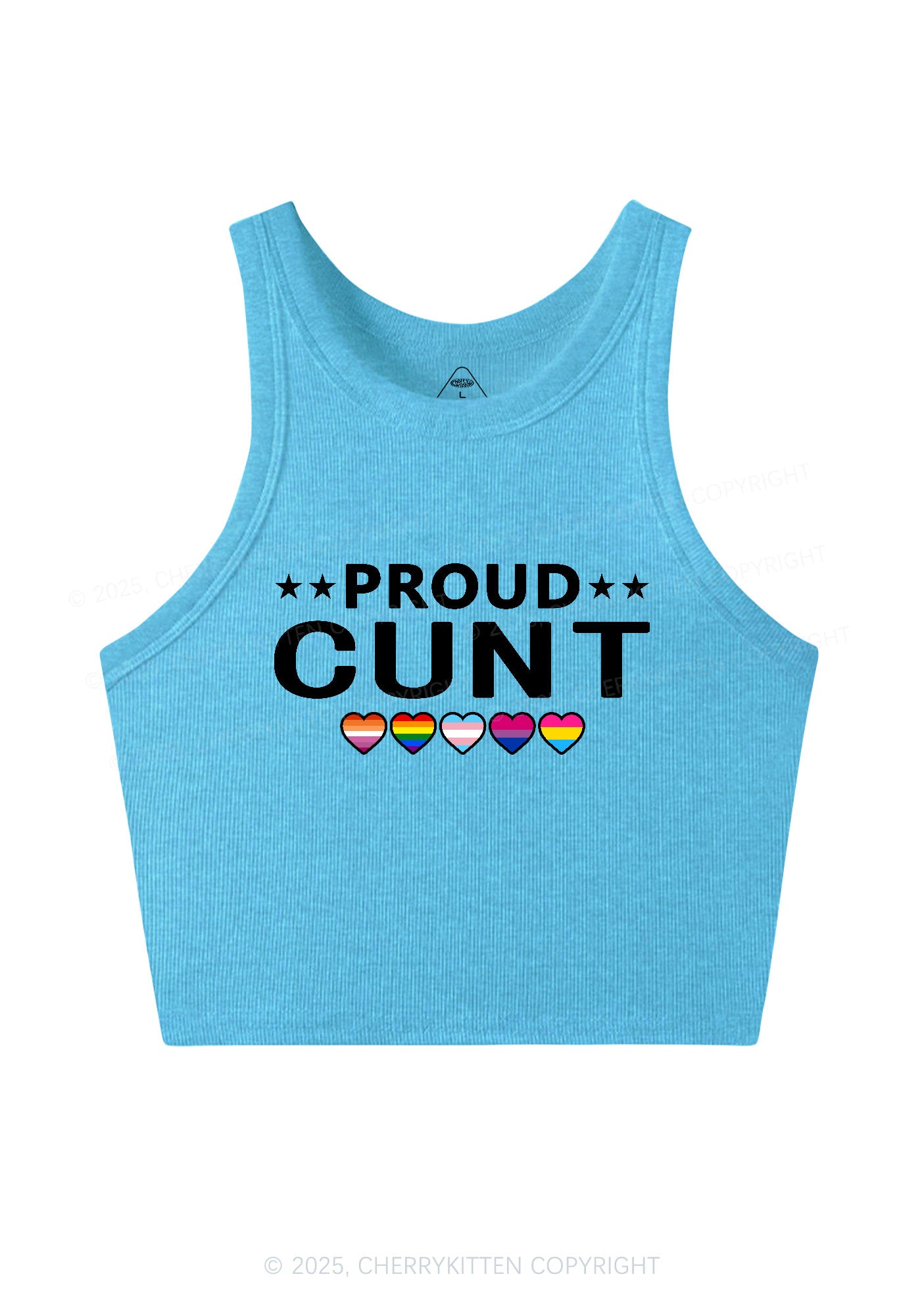 Proud Cxxt Pride Y2K Crop Tank Top Cherrykitten
